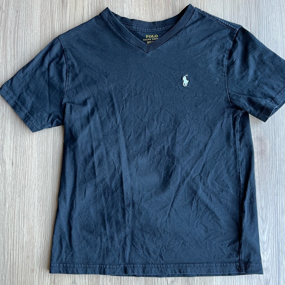 Big Boys Polo Ralph Lauren T-shirt cotton jersey v-neck tee medium 10-12
